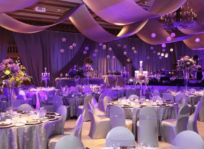 mẫu rạp cưới màu tím 