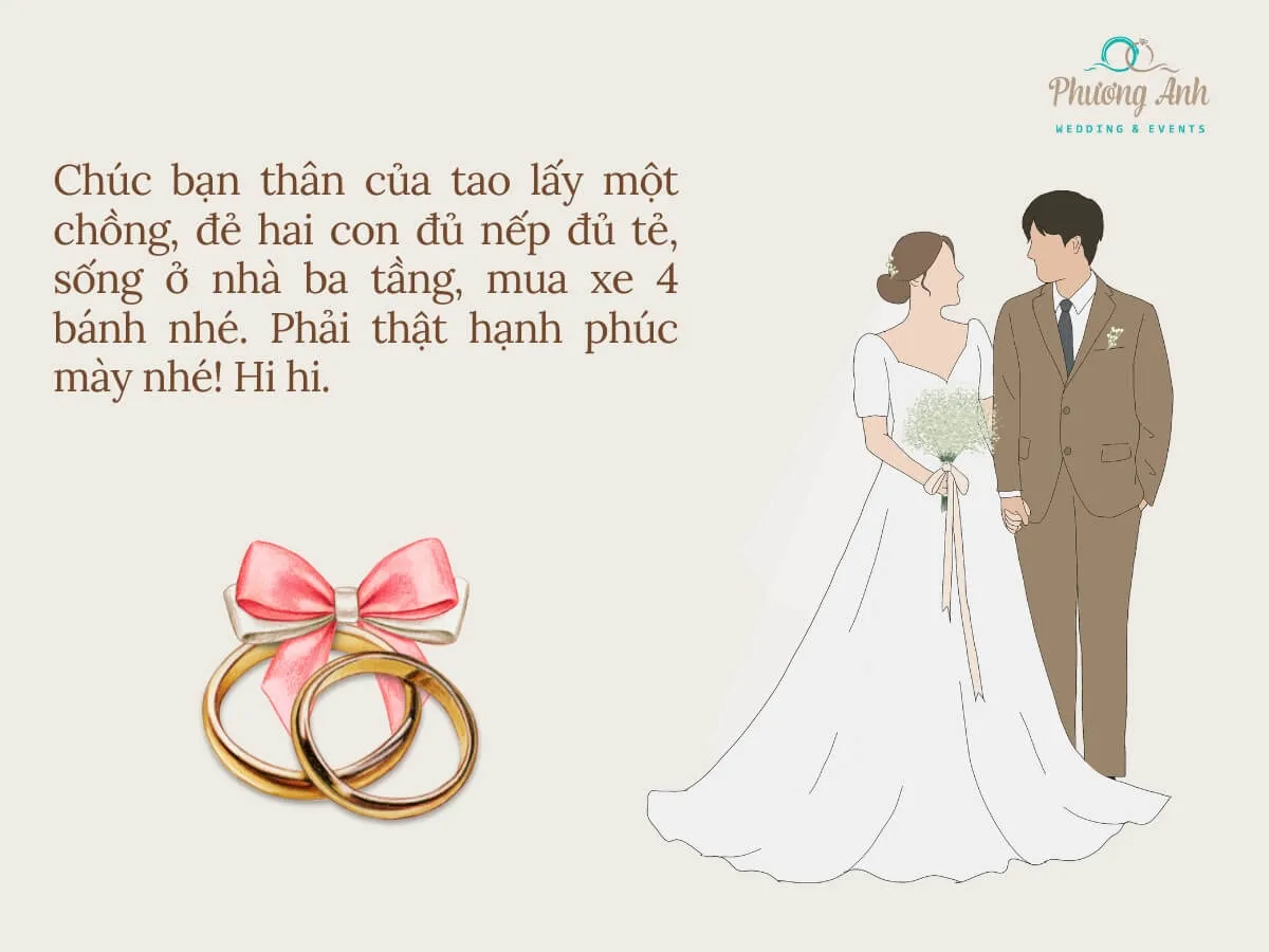 STT chúc mừng đám cưới bạn thân hài hước