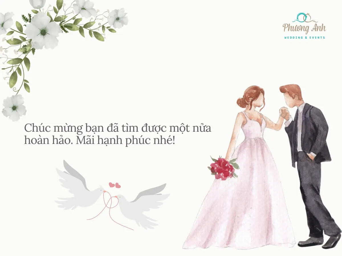 STT chúc mừng đám cưới bạn thân ngắn gọn