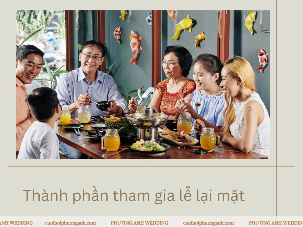 Lễ lại mặt chỉ bao gồm các thành viên thân thiết trong gia đình
