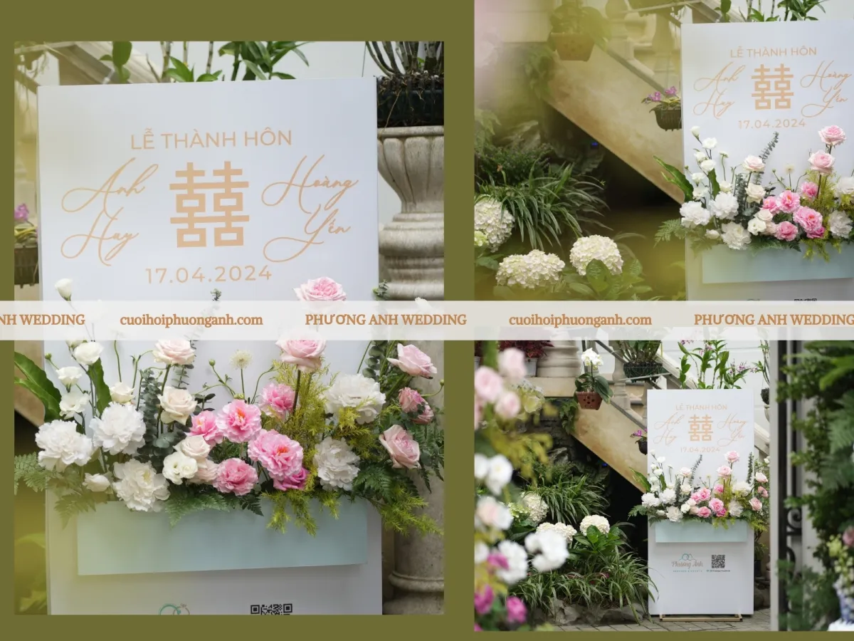 Bảng welcome lễ thành hôn Anh Huy và Hoàng Yến