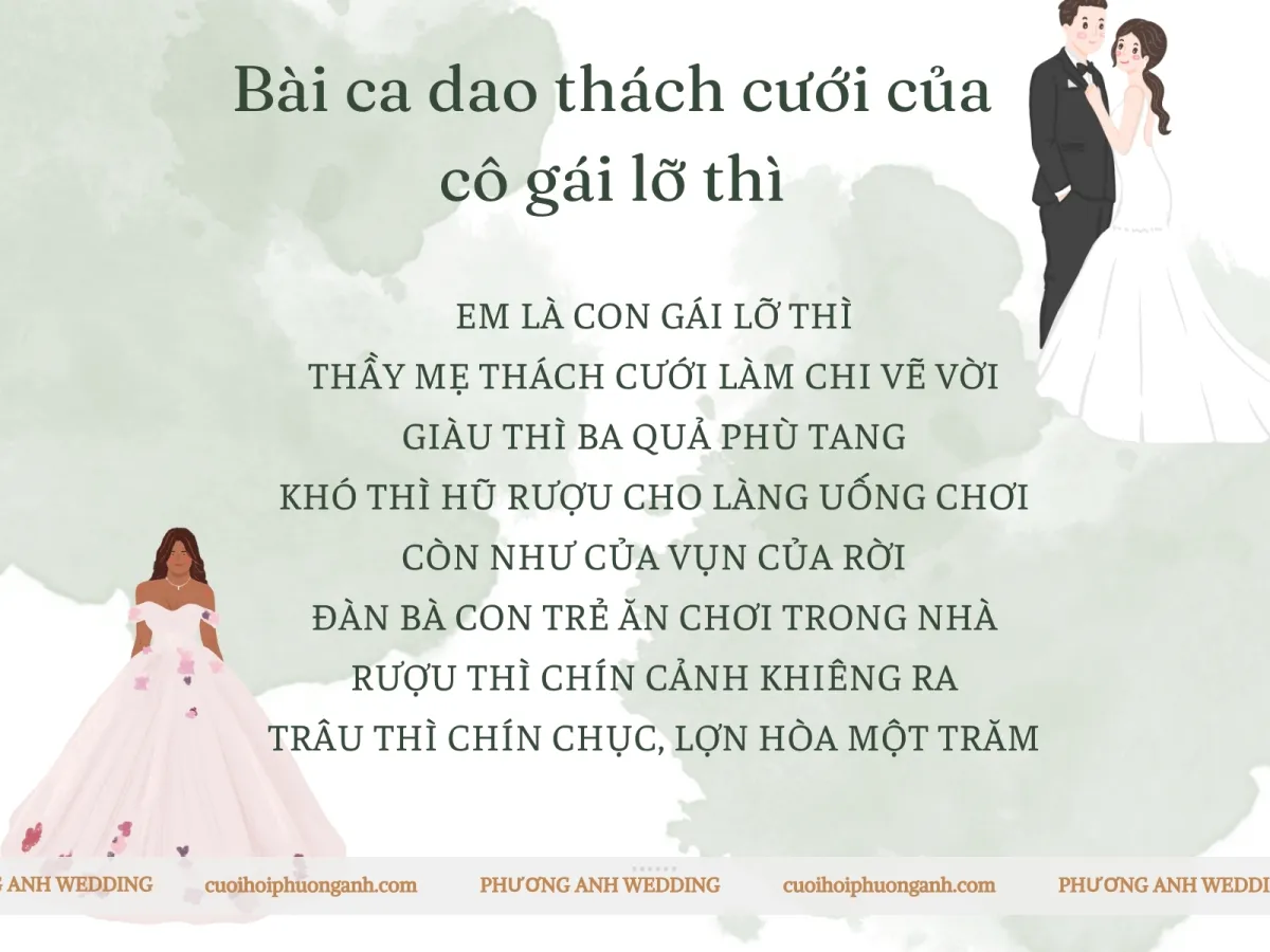 Bài ca dao thách cưới của cô gái lỡ thì