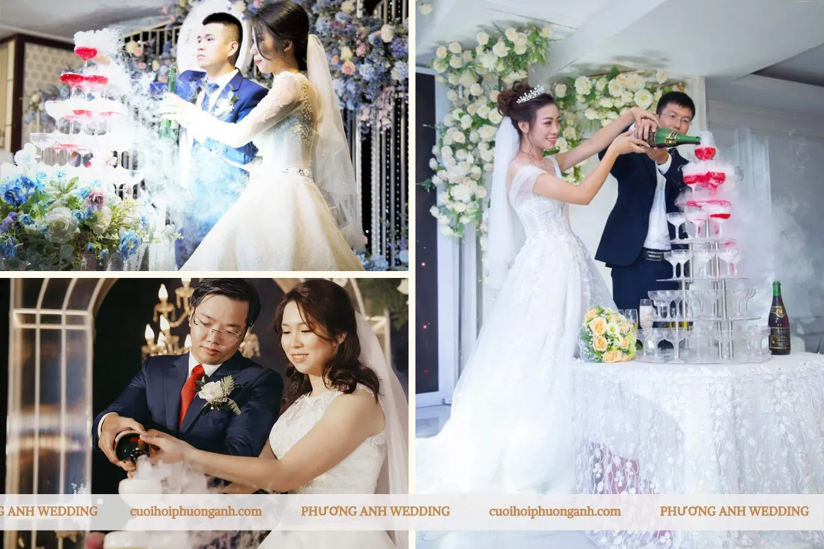 Hình ảnh rót rượu đám cưới