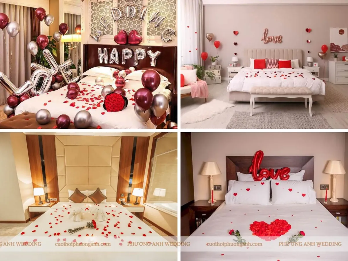 Trang trí phòng cưới sang trọng với hoa tươi