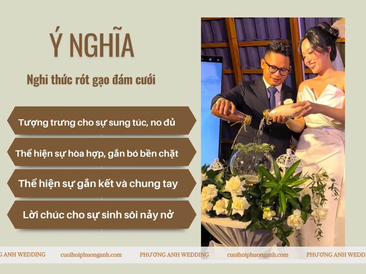 Nghi thức rót gạo đám cưới chứa đựng nhiều ý nghĩa tốt đẹp