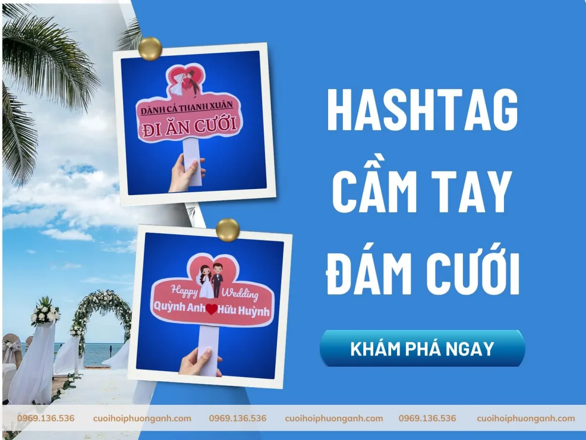 Khám phá chi tiết Hashtag cầm tay đám cưới