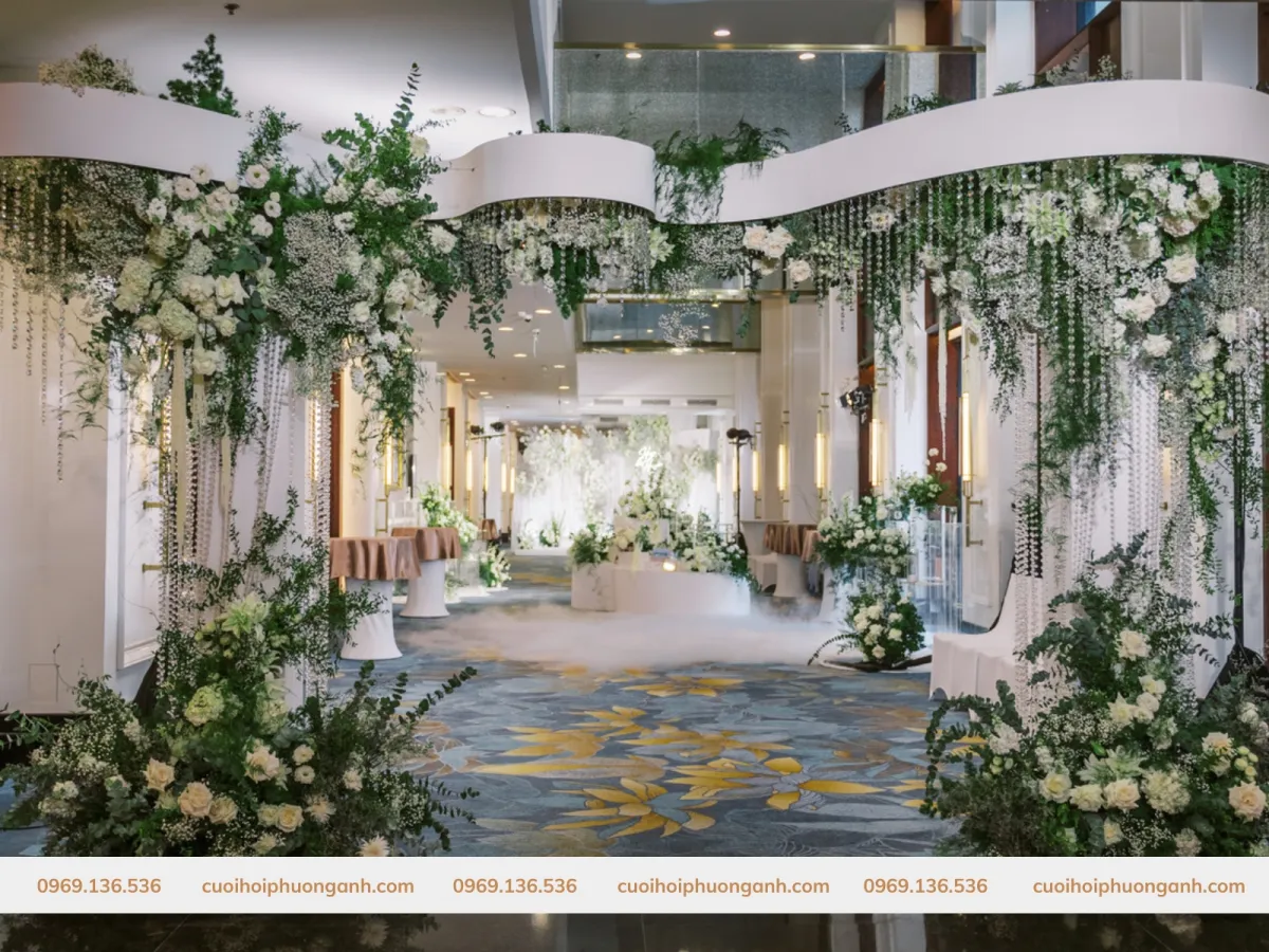 Trang trí sảnh cưới tiệc đón khách