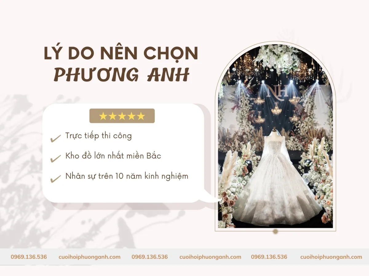 Vì sao nên chọn dịch vụ trang trí tiệc cưới nhà hàng khách sạn tại Phương Anh?