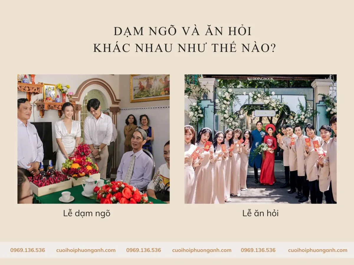 Dạm ngõ và ăn hỏi khác nhau như thế nào?