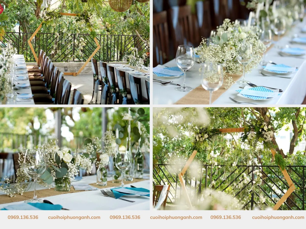 Phương Anh Wedding cung cấp đầy đủ hạng mục trang trí tiệc báo hỷ