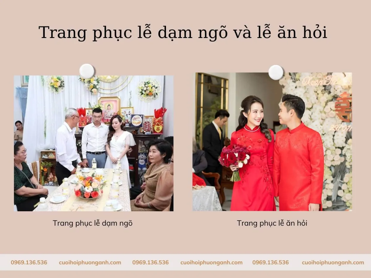 Sự khác nhau trong trang phục lễ dạm ngõ và lễ ăn hỏi