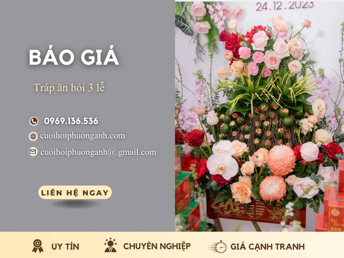 Liên hệ tới hotline 0969136536 để nhận báo giá tráp ăn hỏi 3 lễ chi tiết
