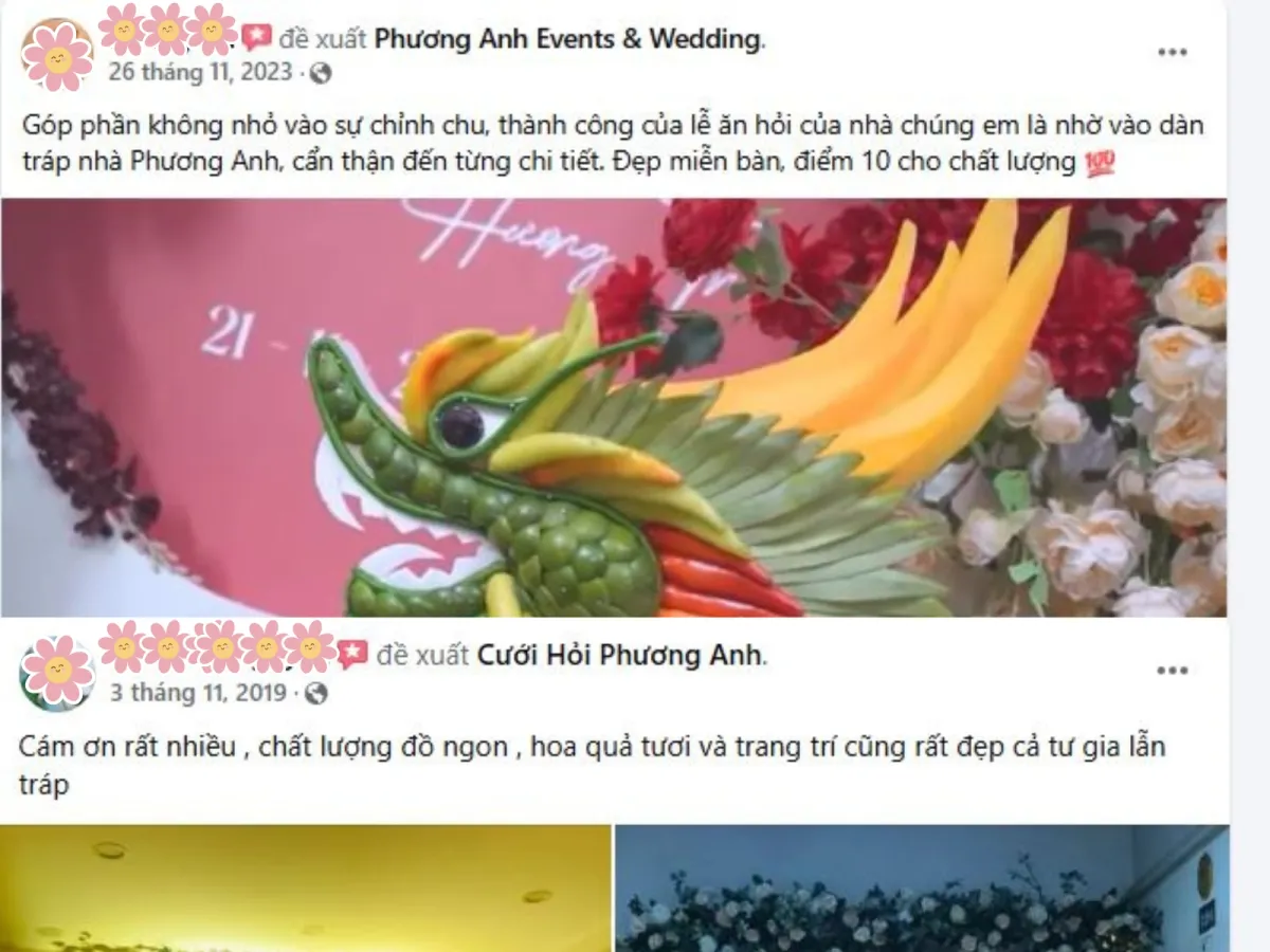 Đánh giá của khách hàng đã sử dụng dịch vụ tại Phương Anh Wedding