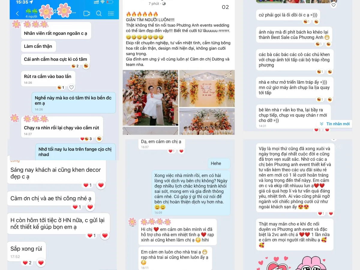 Phản hồi từ khách hàng đã sử dụng dịch vụ tại Phương Anh Wedding 3