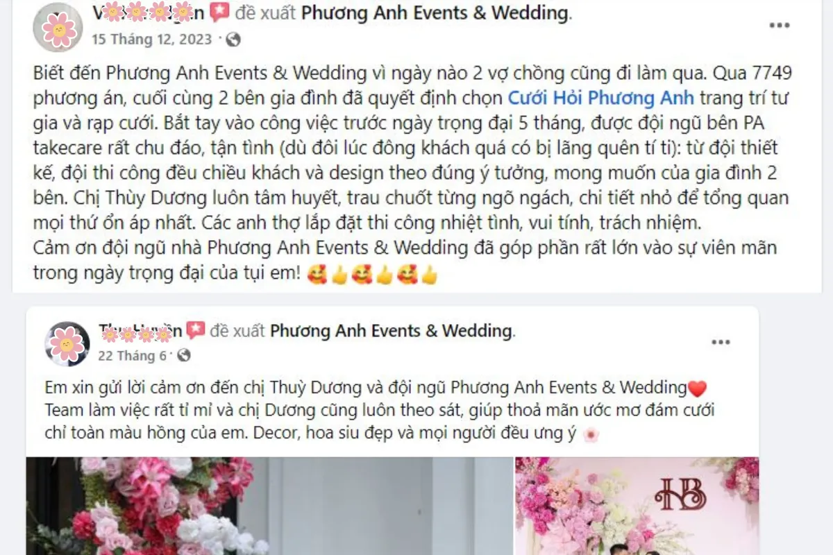 Feedback từ khách hàng của Phương Anh Wedding 2
