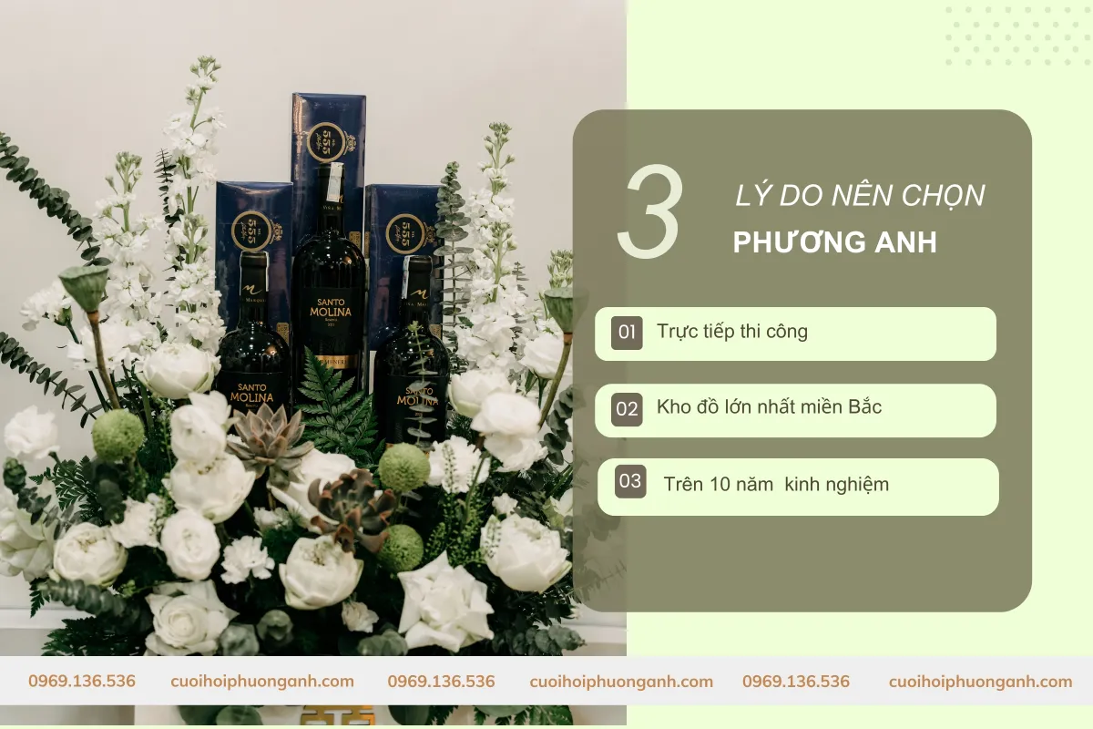 Lý do nhiều khách hàng lựa chọn dịch vụ tráp ăn hỏi tại Phương Anh Wedding