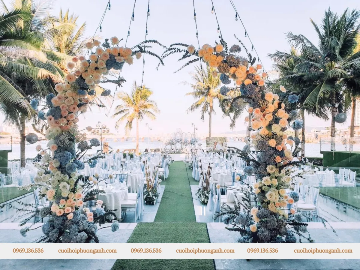 Trang trí đám cưới Resort hạng mục cổng cưới
