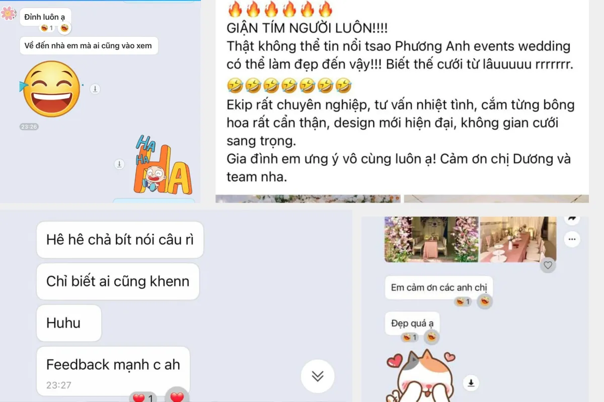 Feedback từ khách hàng của Phương Anh Wedding 1