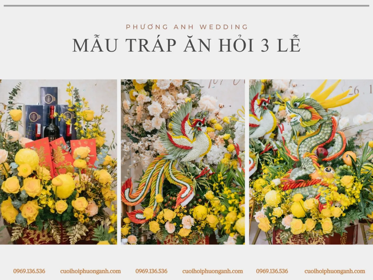 Mẫu tráp ăn hỏi 3 lễ 3