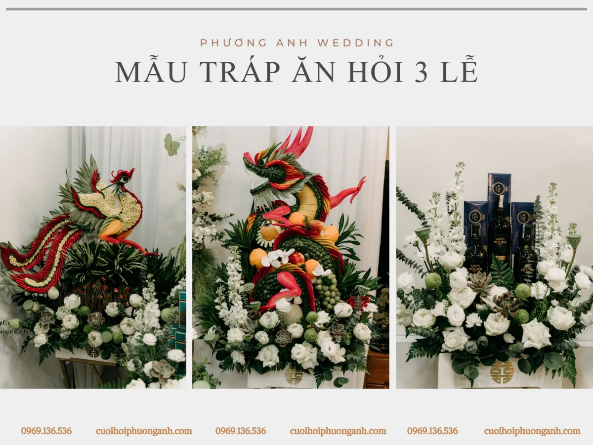 Mẫu tráp ăn hỏi 3 lễ 1