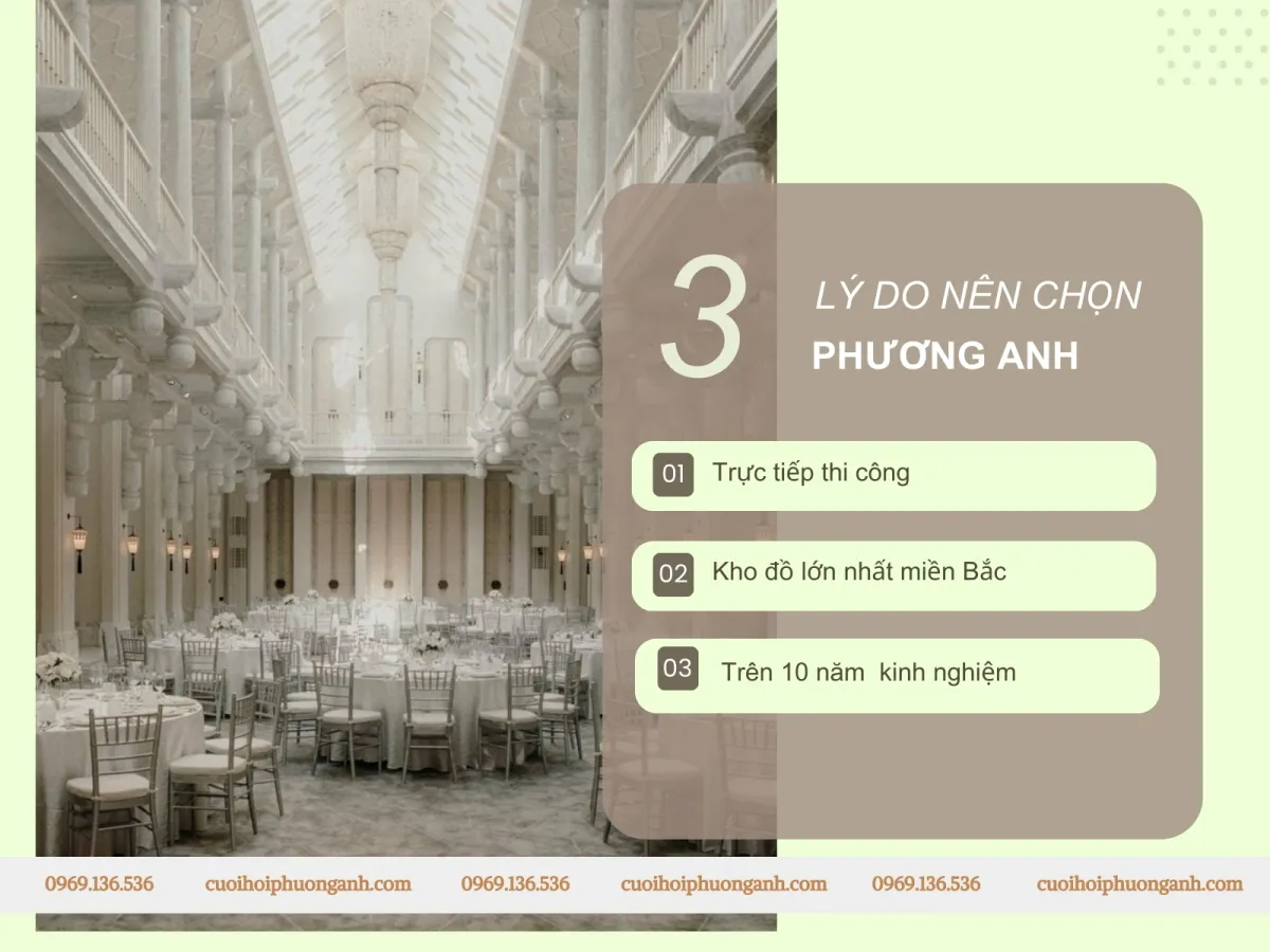 Vì sao nên chọn Phương Anh làm đơn vị trang trí đám cưới resort?