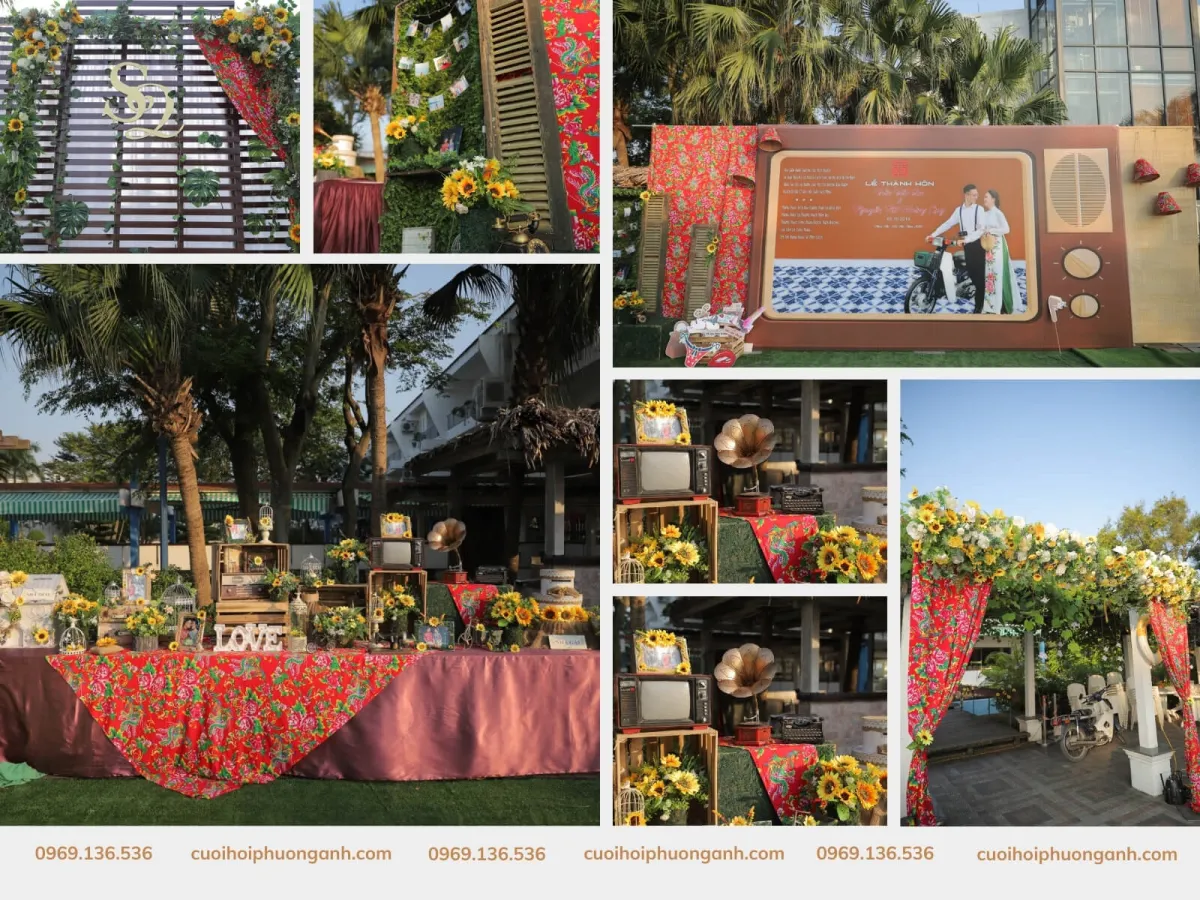 Các yếu tố chính trong trang trí đám cưới phong cách retro