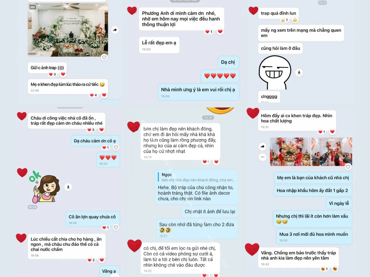 Cảm nhận khách hàng về dịch vụ tráp ăn hỏi của Phương Anh Wedding 1