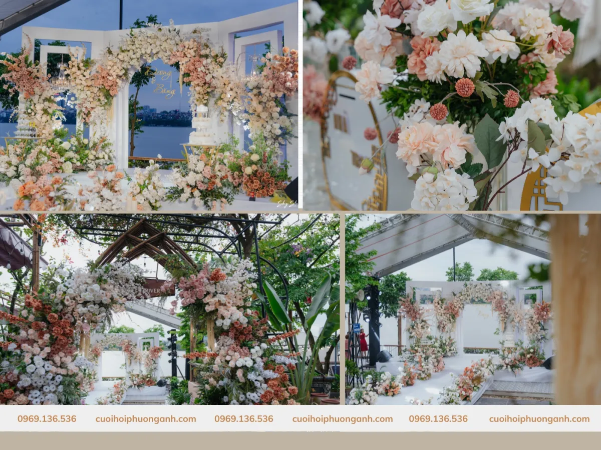 Mẫu trang trí tiệc cưới ngoài trời Hà Đông