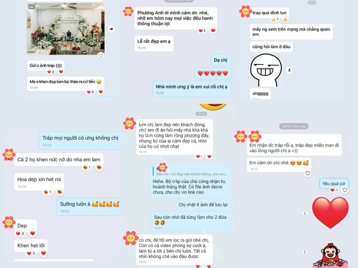 Chia sẻ khách hàng về dịch vụ tráp ăn hỏi của Phương Anh Wedding
