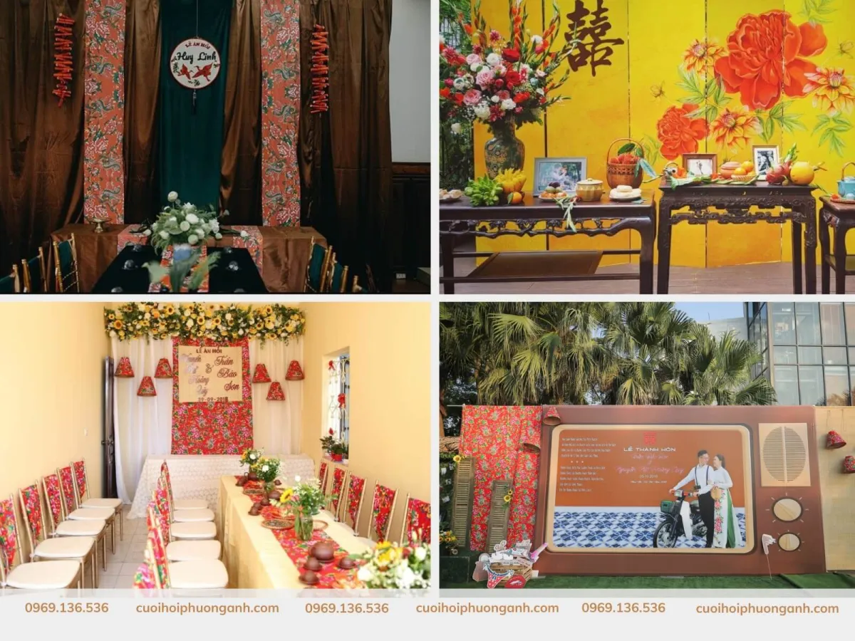 Backdrop chụp hình đám cưới retro chất liệu mộc mạc