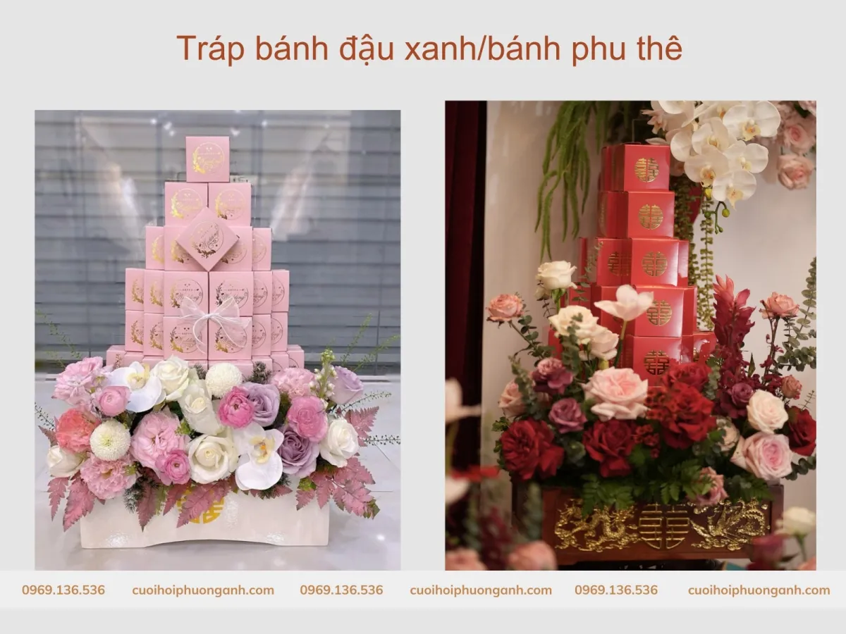 Tráp bánh trong bộ tráp ăn hỏi 9 lễ