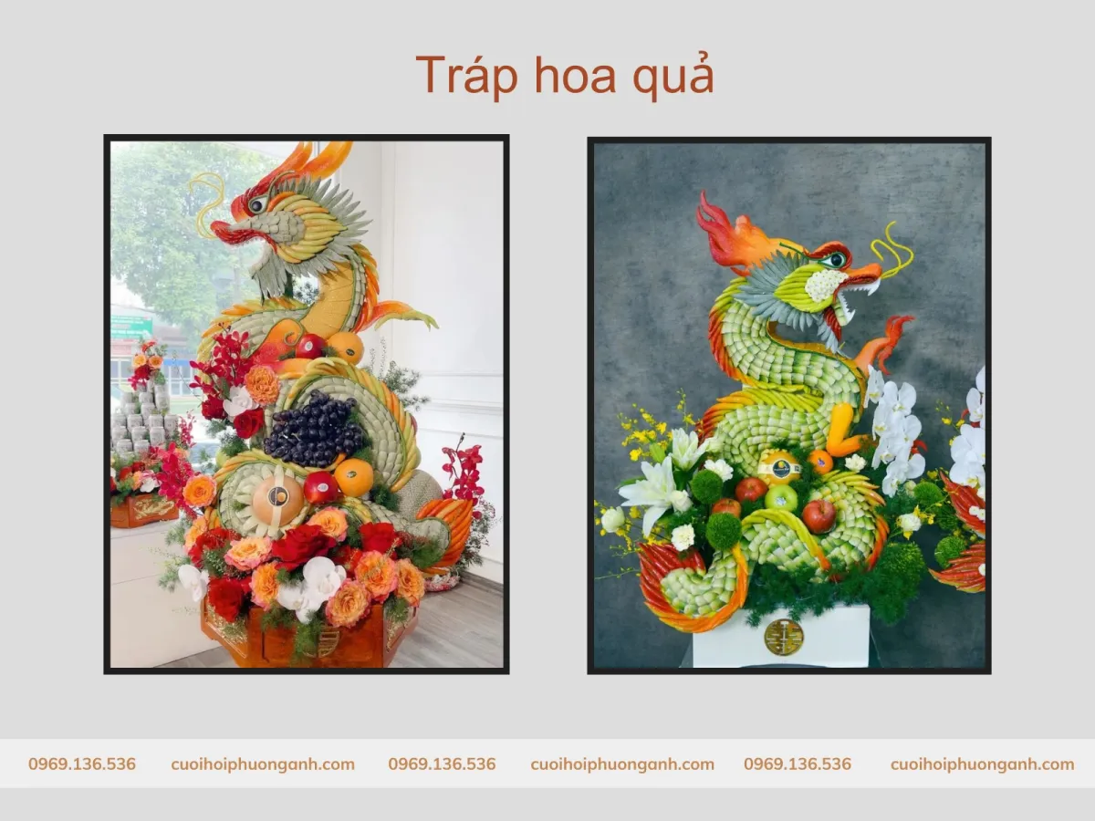 Tráp hoa quả trong bộ tráp ăn hỏi 9 lễ