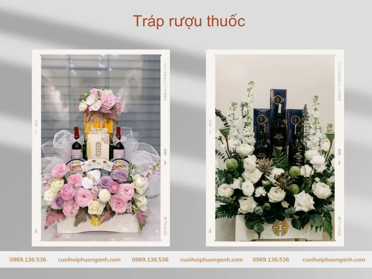 Tráp trầu cau trong bộ tráp ăn hỏi 9 lễ