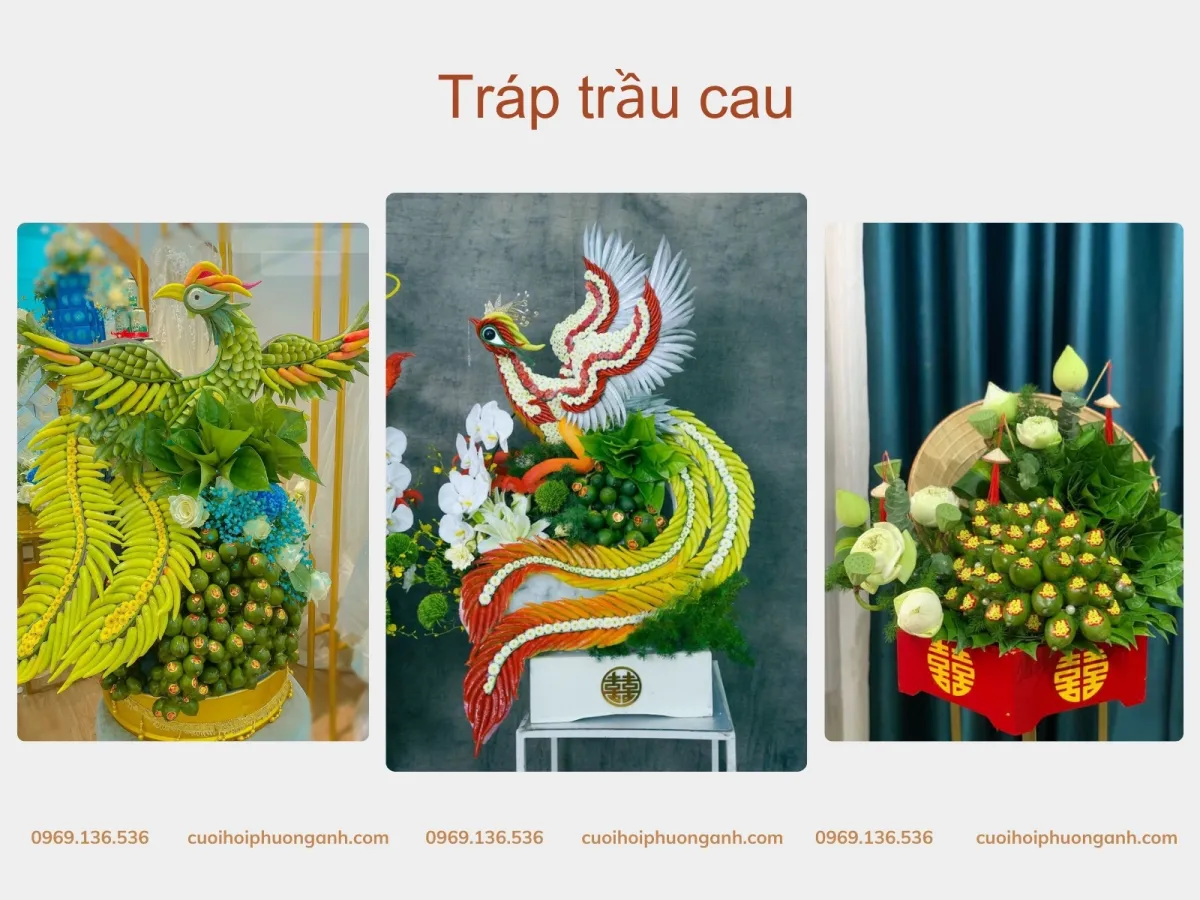 Tráp trầu cau trong bộ tráp ăn hỏi 9 lễ
