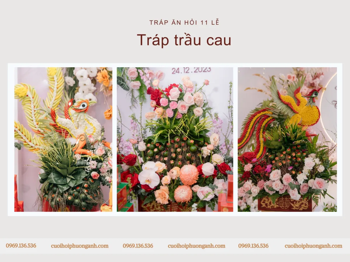 Tráp trầu cau trong bộ tráp ăn hỏi 11 lễ