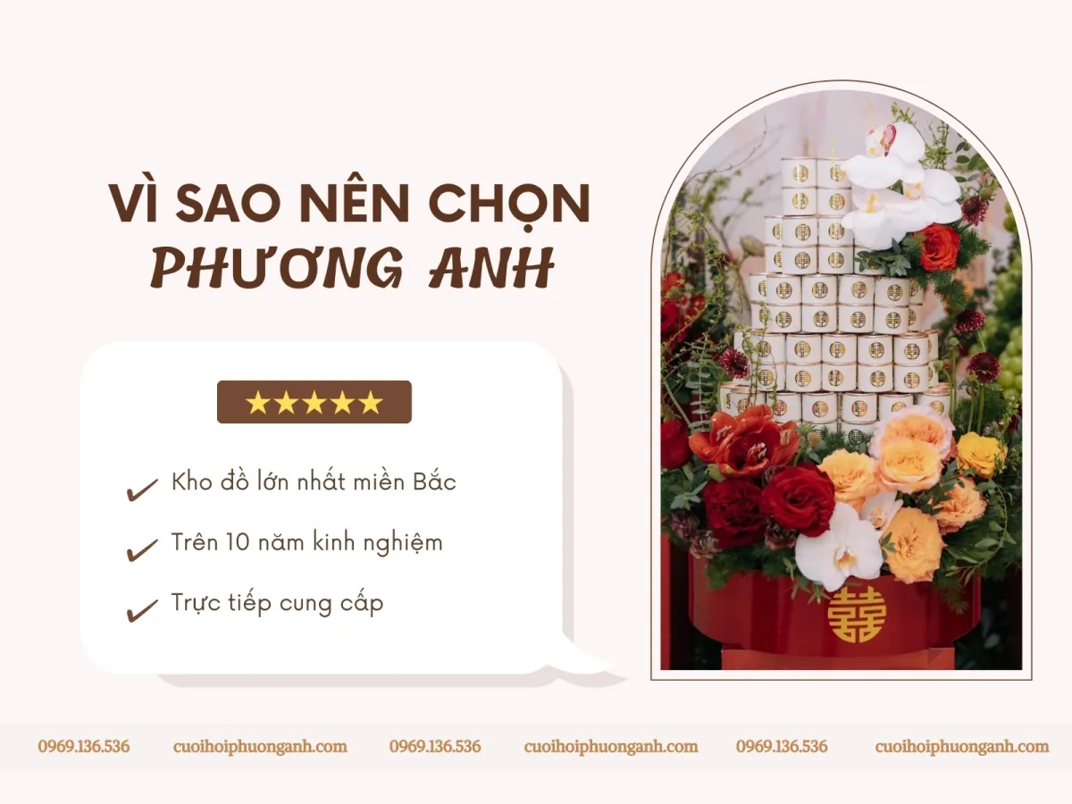 3 lý do nên chọn dịch vụ tráp ăn hỏi tại Phương Anh Wedding