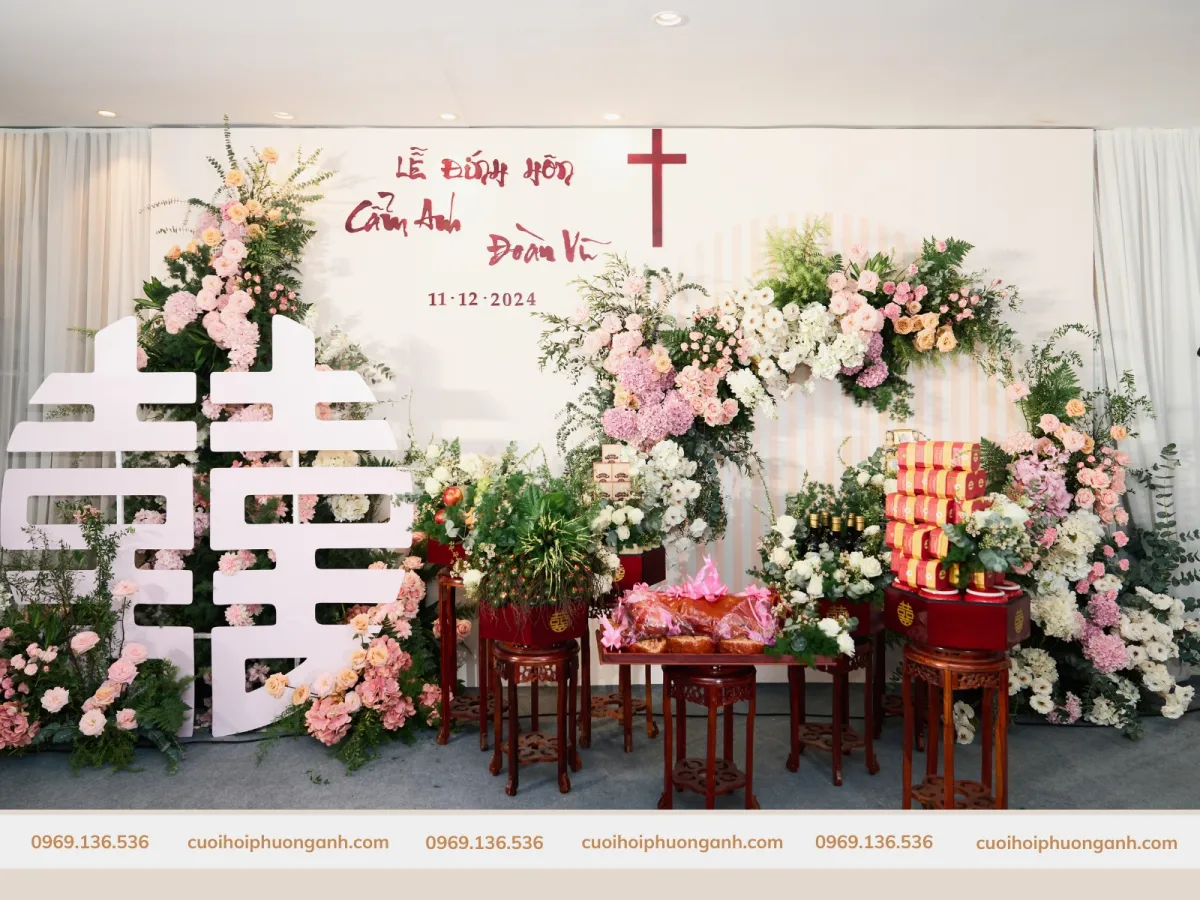 Trang trí lễ đính hôn cặp đôi Cẩm Vũ - Đoàn Anh 2