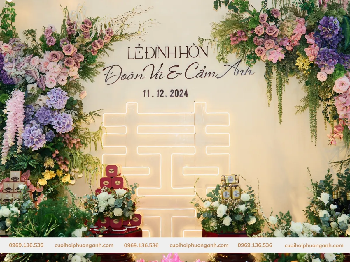 Trang trí lễ đính hôn cặp đôi Cẩm Vũ - Đoàn Anh 3