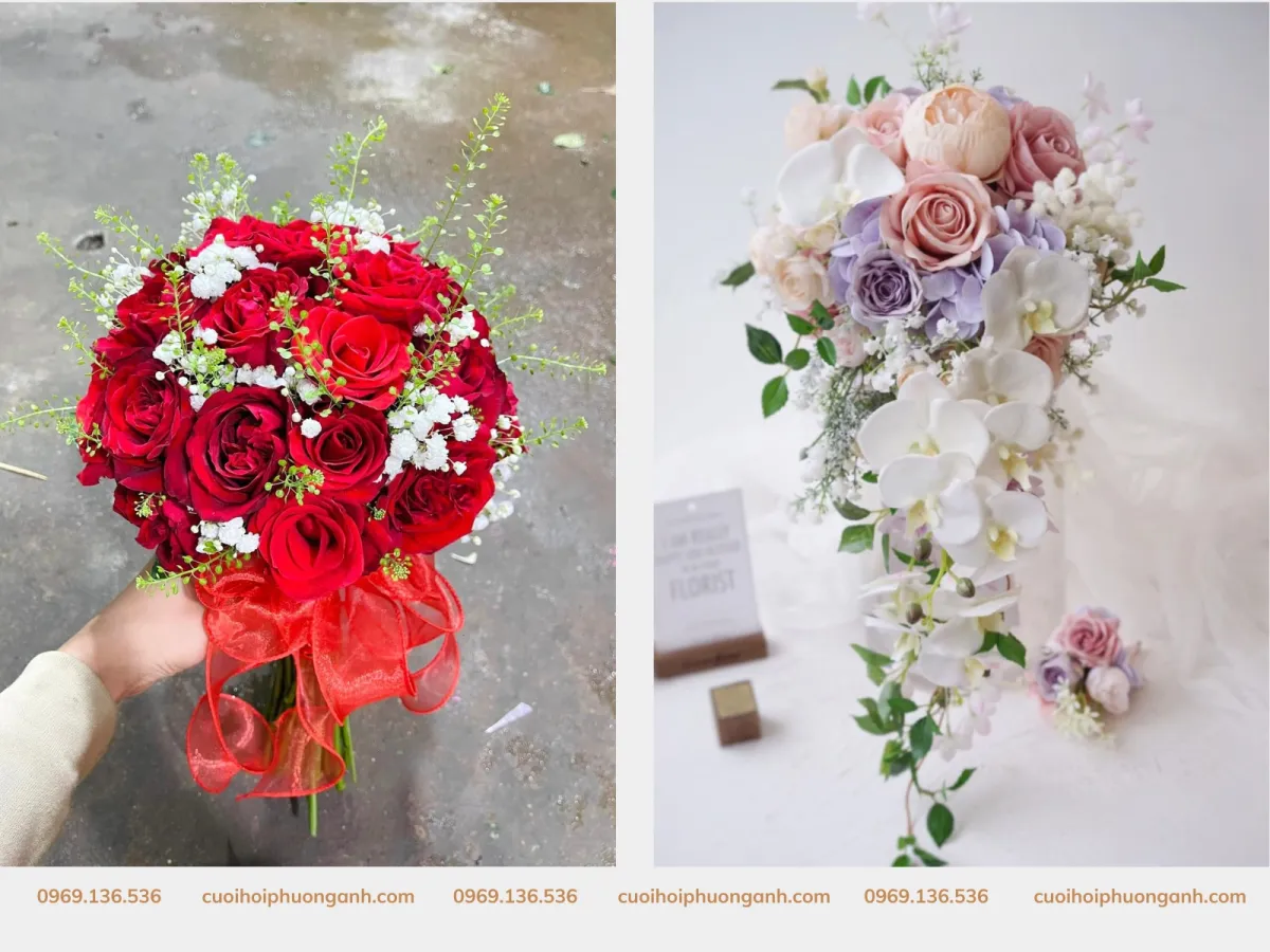 Mẫu hoa hoa cưới cầm tay cô dâu tại Phương Anh