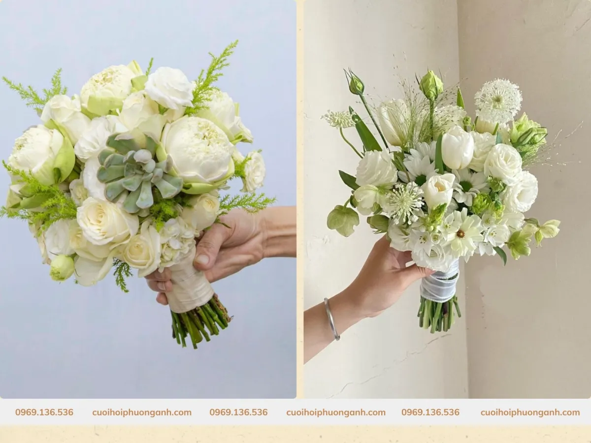 Bó hoa cưới cầm tay cô dâu đẹp