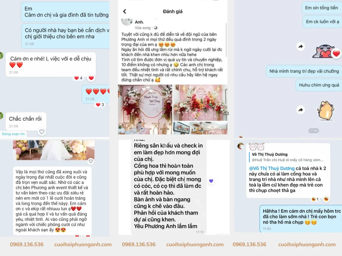 Phản hồi từ khách hàng đã sử dụng dịch vụ của Phương Anh Wedding 1