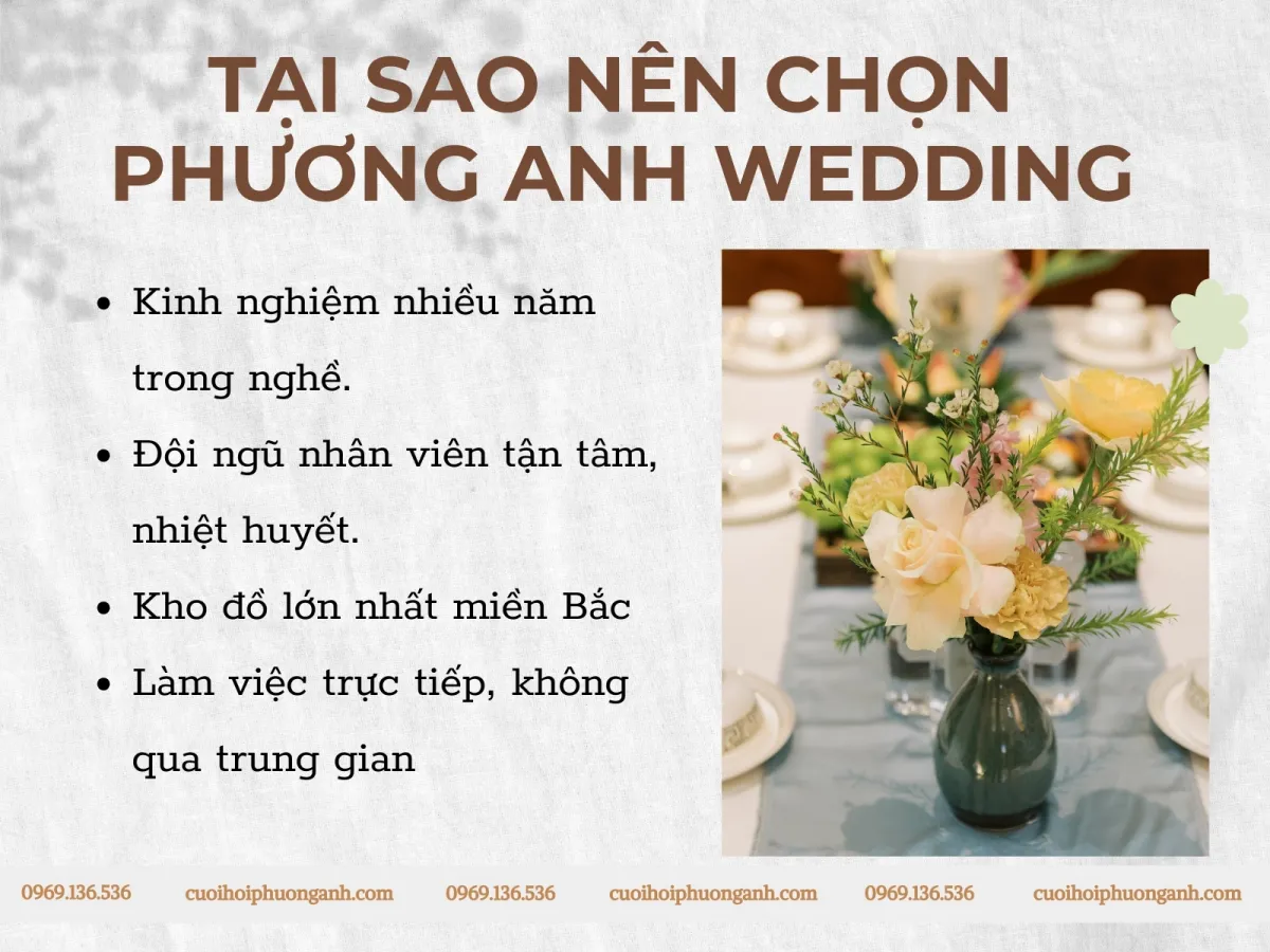Phương Anh Wedding - Đơn vị cung cấp dịch vụ cưới hỏi trọn gói tại Cầu Giấy uy tín