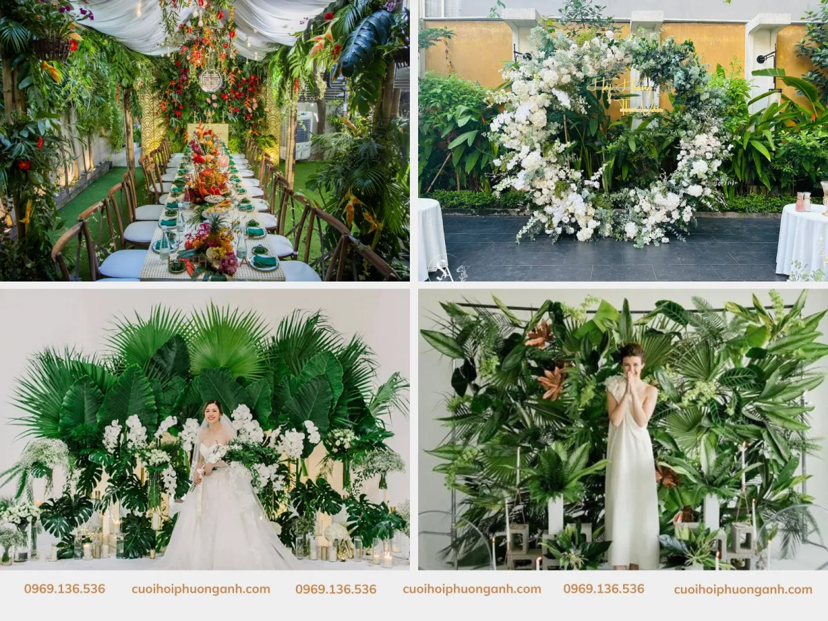 Đám cưới màu xanh độc đáo từ lá cây