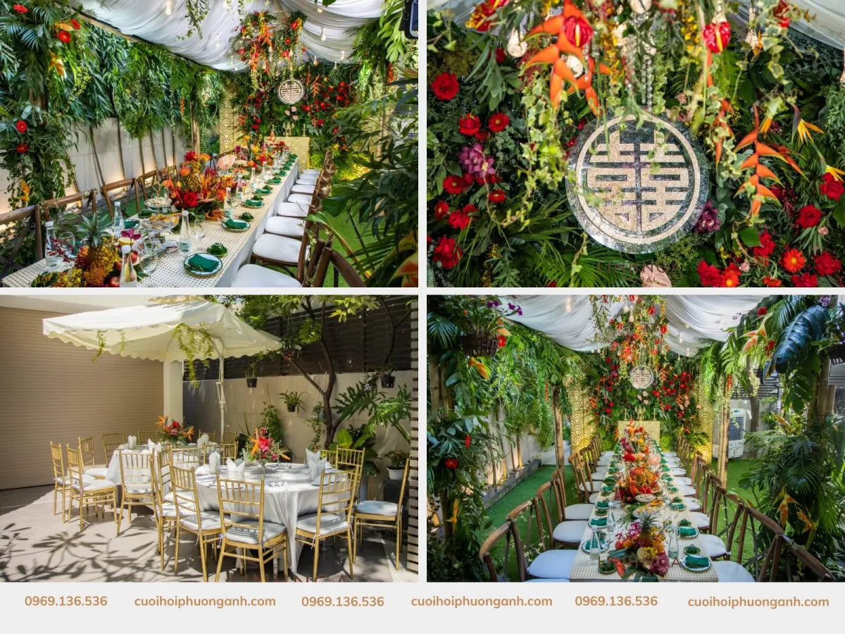 Trang trí đám cưới phong cách tropical