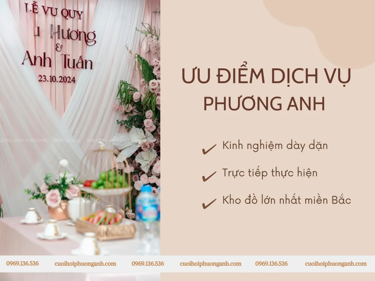 Ưu điểm vượt trội của dịch vụ cưới hỏi Phương Anh tại Thị xã Sơn Tây