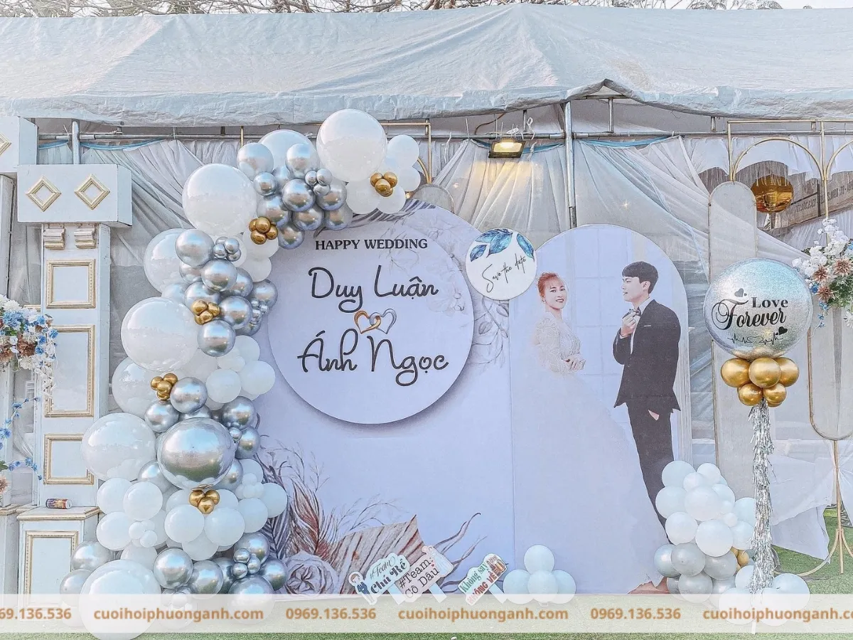 Backdrop đám cưới bằng bong bóng