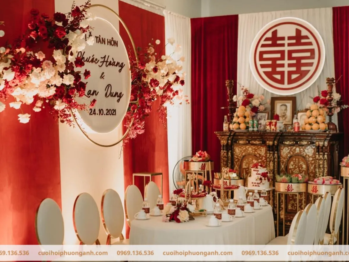 trang trí bàn thờ gia tiên đám hỏi 4
