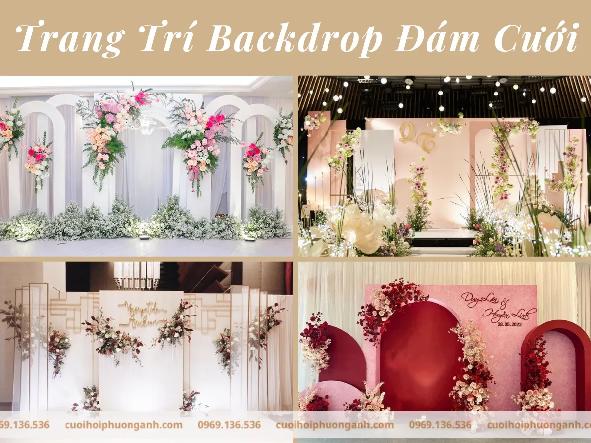 Gợi ý các mẫu trang trí backdrop đám cưới mới nhất