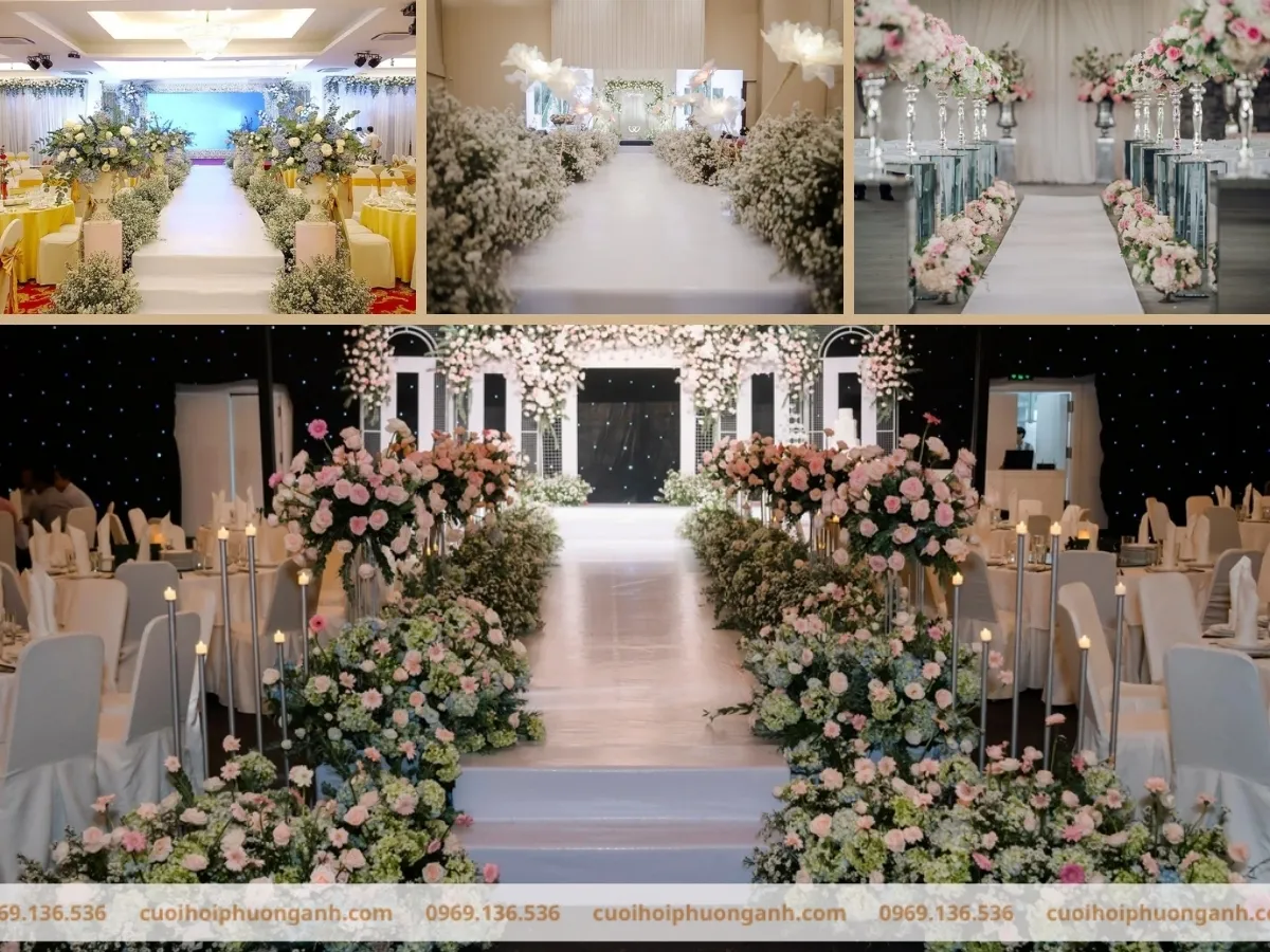 Dịch vụ trang trí lối đi tiệc cưới chuyên nghiệp