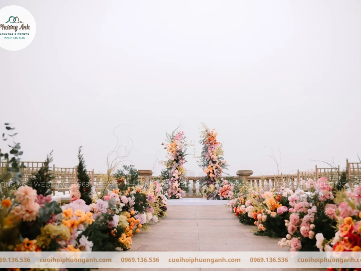 Mẫu trang trí lối đi đám cưới tại Phương Anh Wedding 2